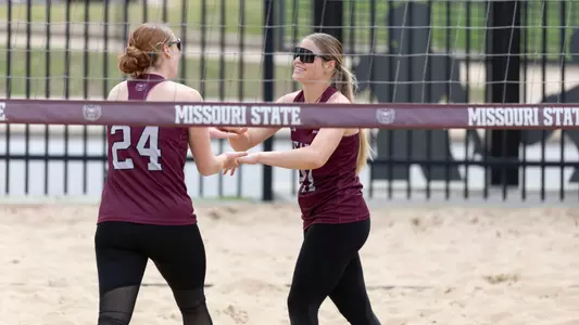 Volleyball vs Wesleyan for a win on April 1, 2025. Kevin White/Missouri State University