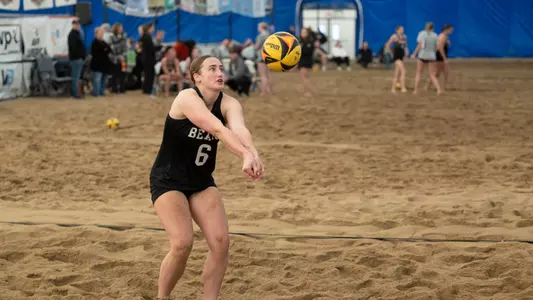 Beach Volleyball vs Hendrix on February 23, 2024. Kevin White/Missouri State University
