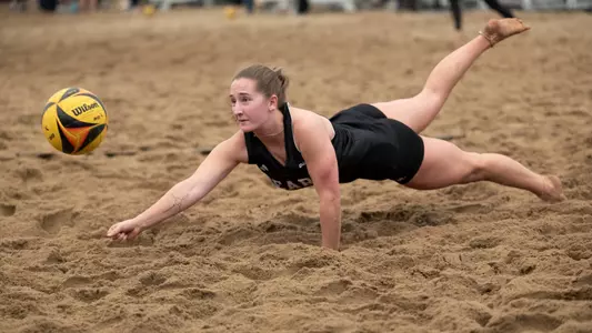 Beach Volleyball vs Hendrix on February 23, 2024. Kevin White/Missouri State University