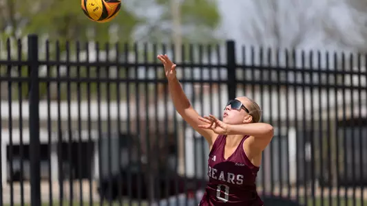 Volleyball vs Wesleyan for a win on April 1, 2025. Kevin White/Missouri State University
