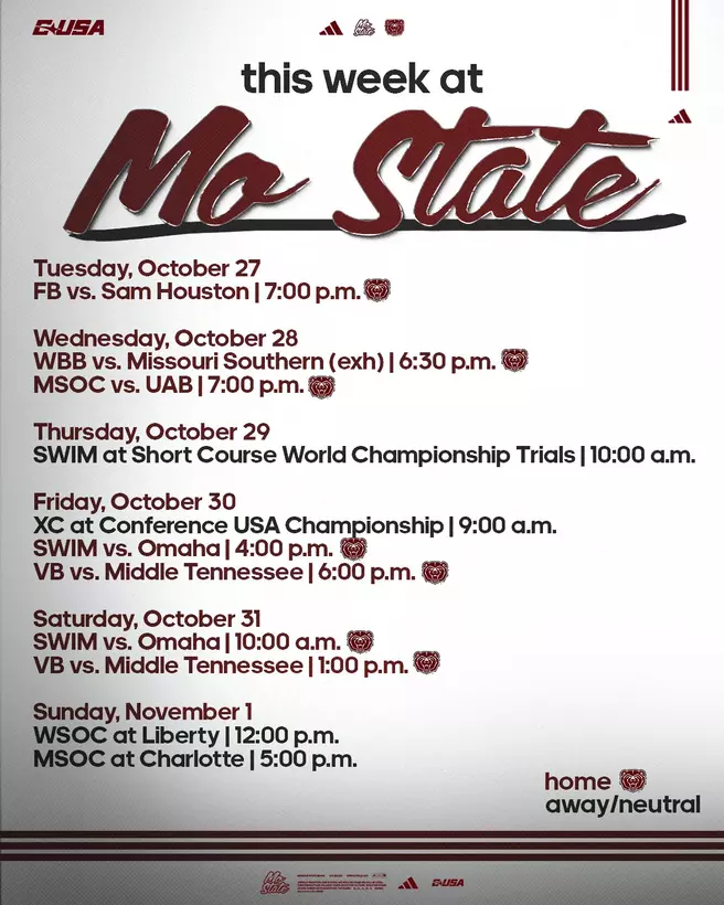Athletics Weekly Schedule