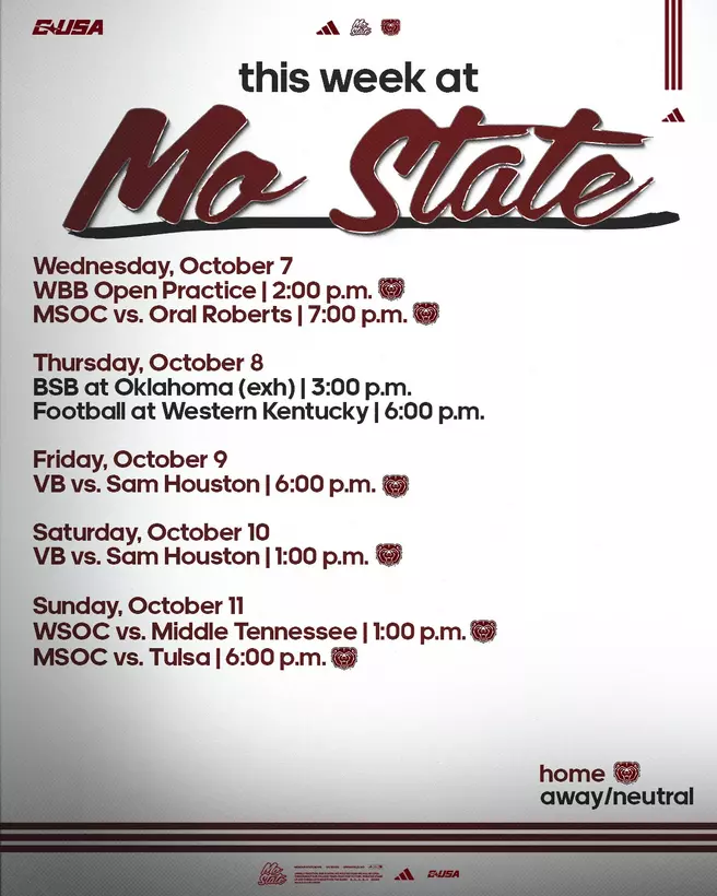Athletics Weekly Schedule