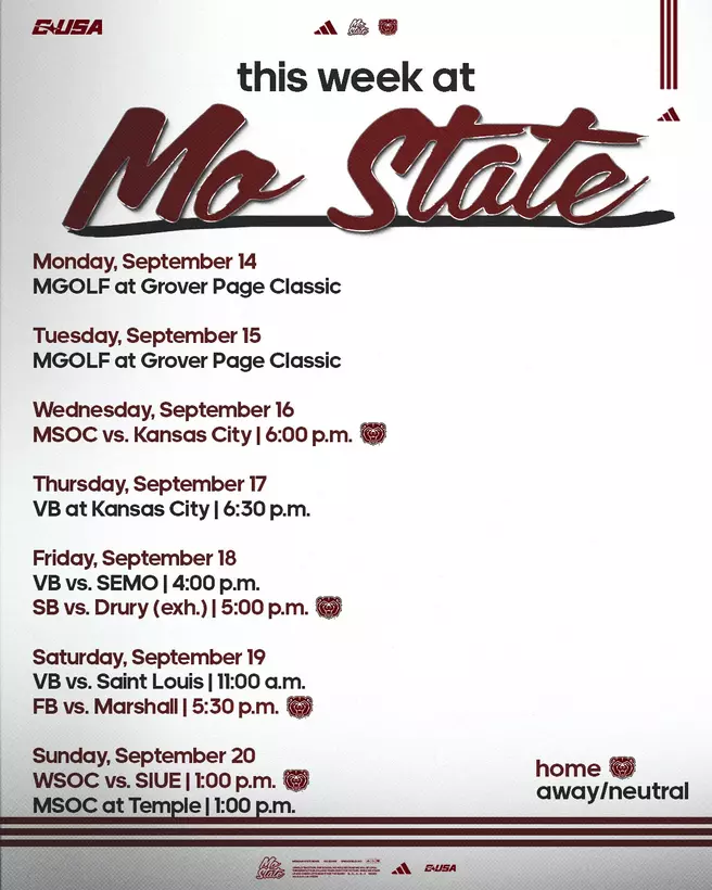 Athletics Weekly Schedule
