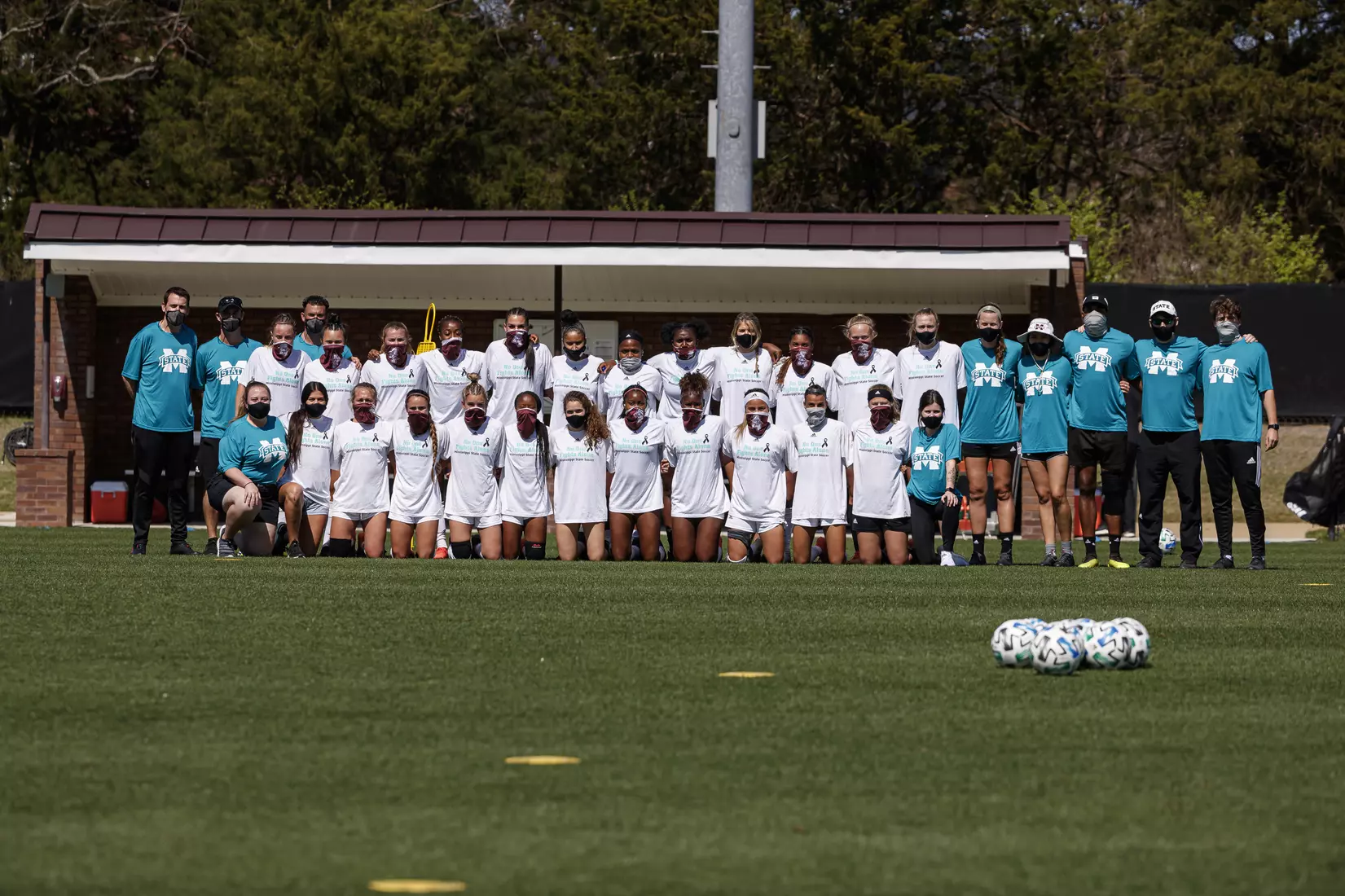 STARKVILLE, MS - March 20, 2021 - The Mississippi State Bulldogs take on Troy at the MSU Soccer Field in Starkville, MS. Photo By Chamberlain Smith