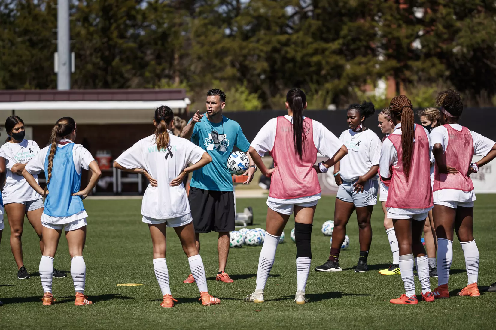 STARKVILLE, MS - March 20, 2021 - The Mississippi State Bulldogs take on Troy at the MSU Soccer Field in Starkville, MS. Photo By Chamberlain Smith