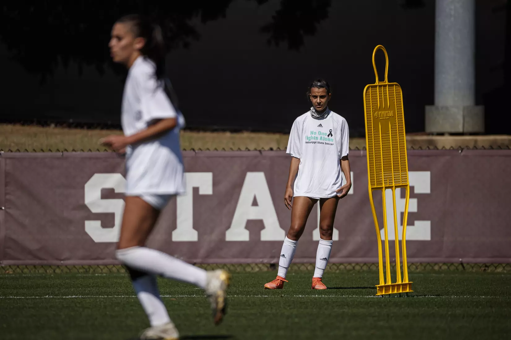 STARKVILLE, MS - March 20, 2021 - The Mississippi State Bulldogs take on Troy at the MSU Soccer Field in Starkville, MS. Photo By Chamberlain Smith