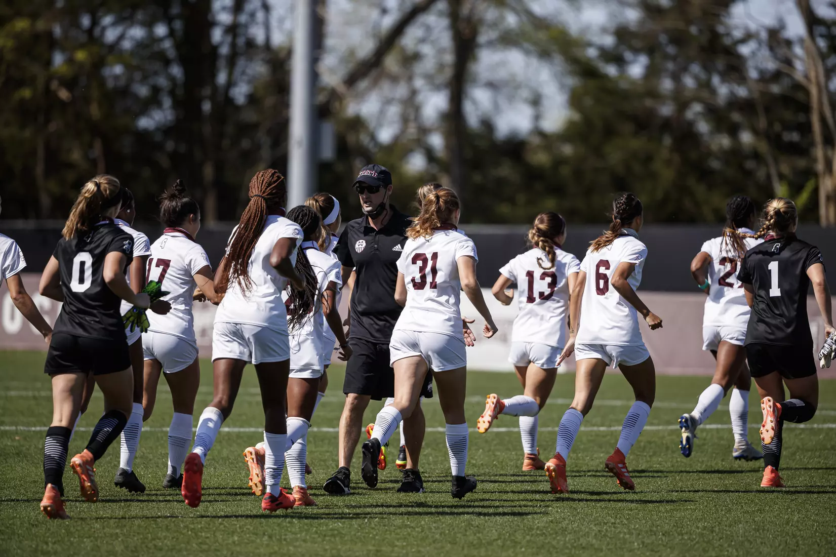 STARKVILLE, MS - March 20, 2021 - The Mississippi State Bulldogs take on Troy at the MSU Soccer Field in Starkville, MS. Photo By Chamberlain Smith