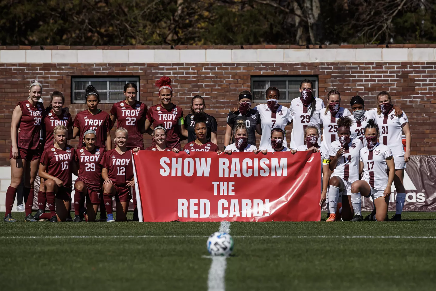 STARKVILLE, MS - March 20, 2021 - The Mississippi State Bulldogs take on Troy at the MSU Soccer Field in Starkville, MS. Photo By Chamberlain Smith