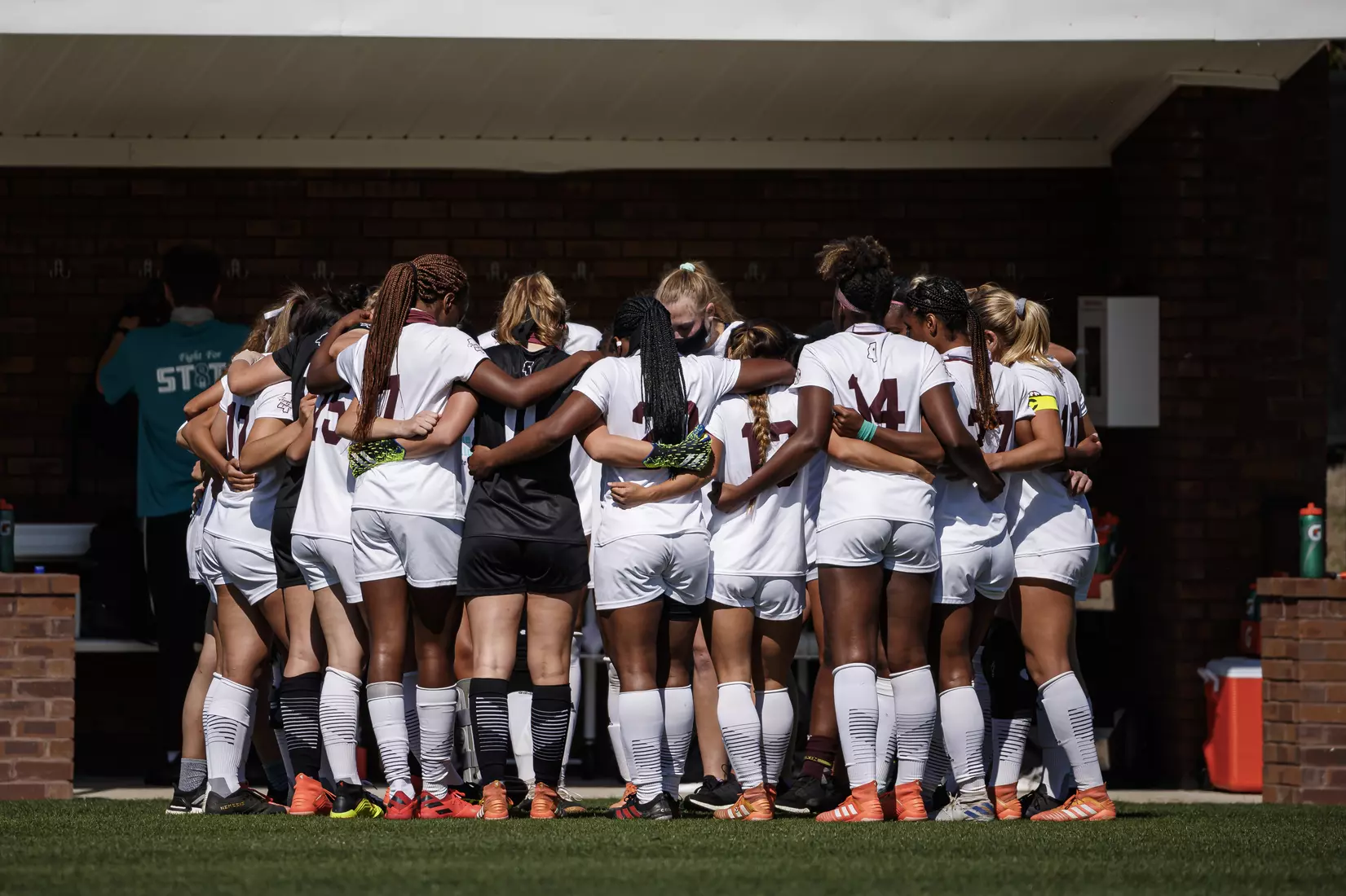 STARKVILLE, MS - March 20, 2021 - The Mississippi State Bulldogs take on Troy at the MSU Soccer Field in Starkville, MS. Photo By Chamberlain Smith