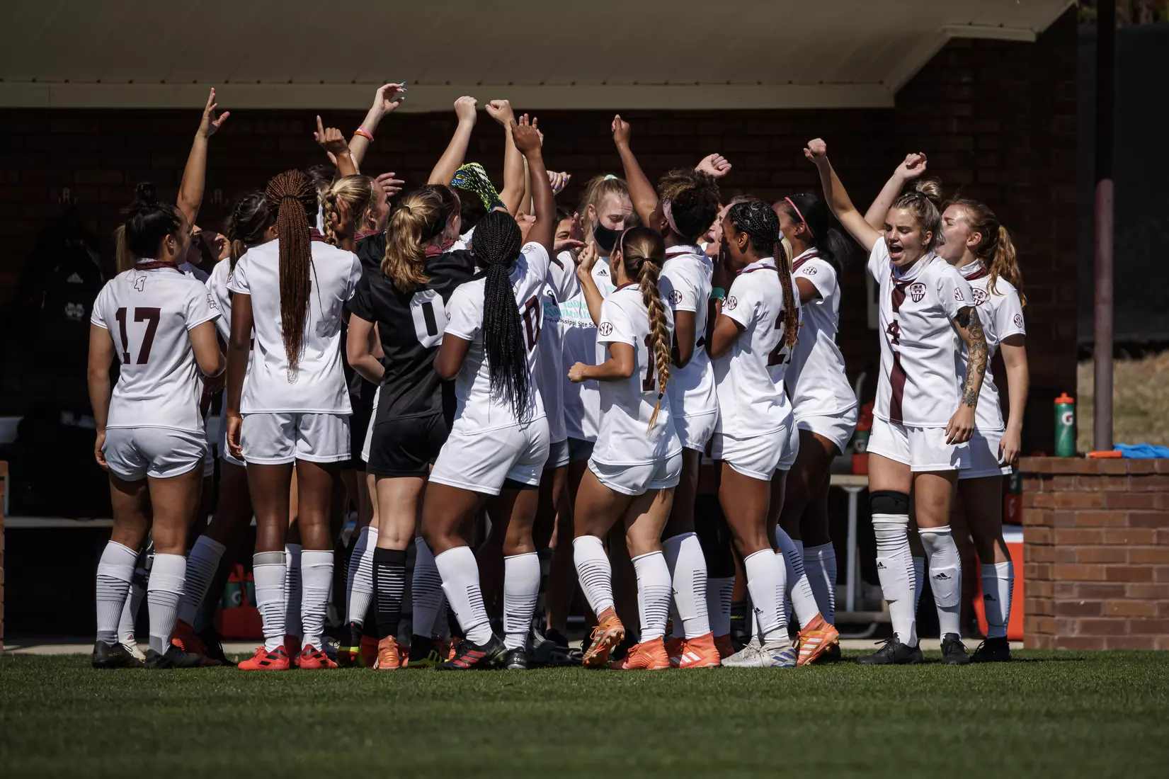 STARKVILLE, MS - March 20, 2021 - The Mississippi State Bulldogs take on Troy at the MSU Soccer Field in Starkville, MS. Photo By Chamberlain Smith