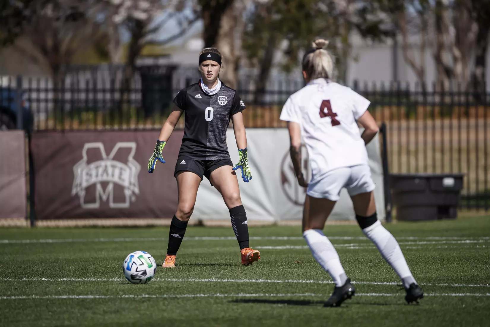 STARKVILLE, MS - March 20, 2021 - The Mississippi State Bulldogs take on Troy at the MSU Soccer Field in Starkville, MS. Photo By Chamberlain Smith
