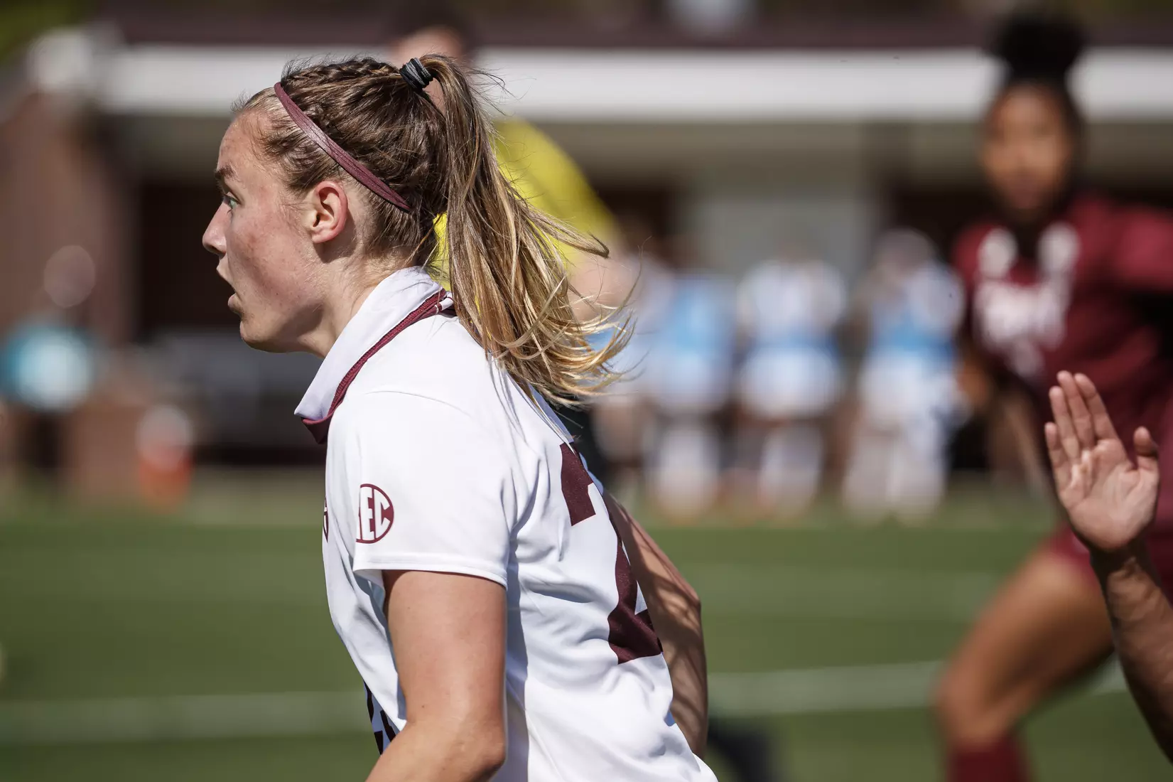 STARKVILLE, MS - March 20, 2021 - The Mississippi State Bulldogs take on Troy at the MSU Soccer Field in Starkville, MS. Photo By Chamberlain Smith