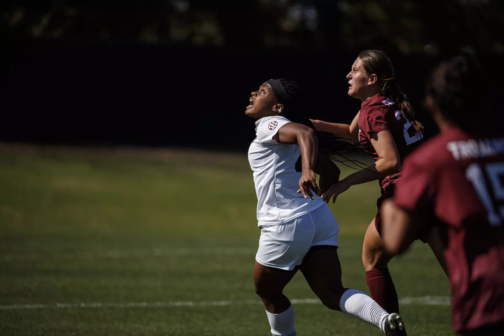 STARKVILLE, MS - March 20, 2021 - The Mississippi State Bulldogs take on Troy at the MSU Soccer Field in Starkville, MS. Photo By Chamberlain Smith