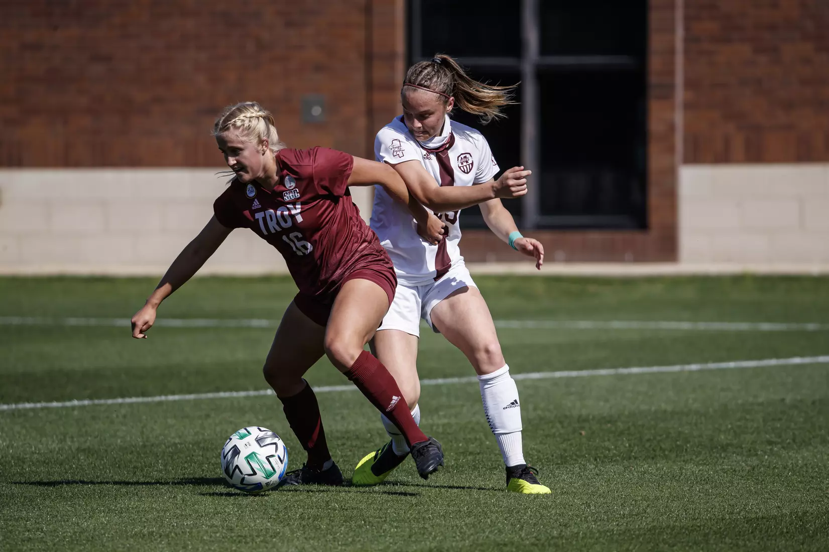 STARKVILLE, MS - March 20, 2021 - The Mississippi State Bulldogs take on Troy at the MSU Soccer Field in Starkville, MS. Photo By Chamberlain Smith