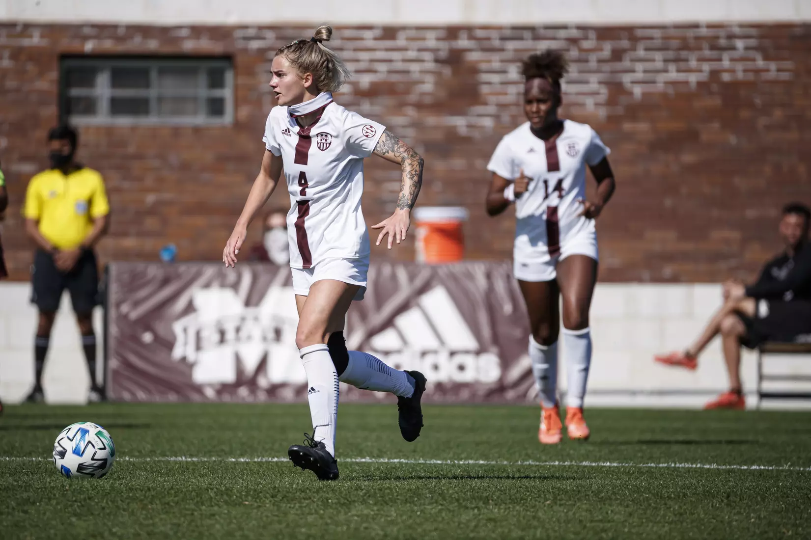 STARKVILLE, MS - March 20, 2021 - The Mississippi State Bulldogs take on Troy at the MSU Soccer Field in Starkville, MS. Photo By Chamberlain Smith