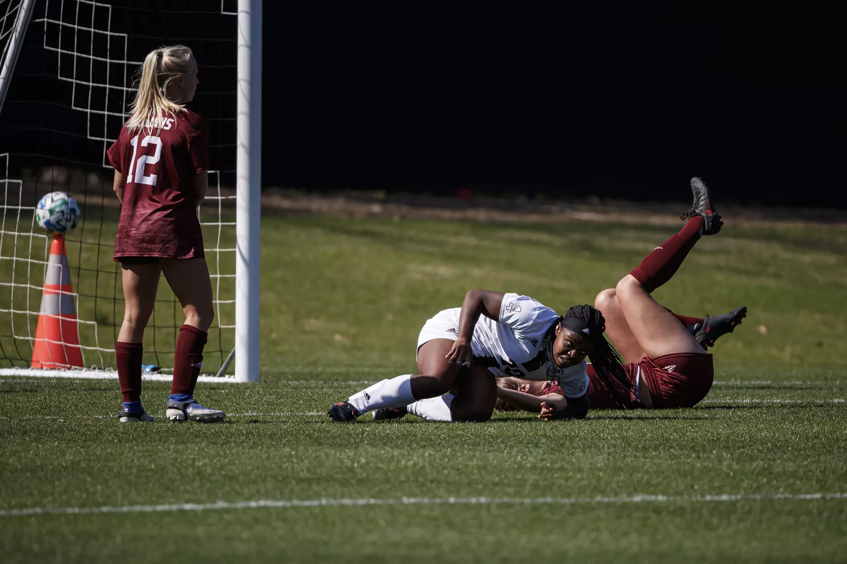 STARKVILLE, MS - March 20, 2021 - The Mississippi State Bulldogs take on Troy at the MSU Soccer Field in Starkville, MS. Photo By Chamberlain Smith