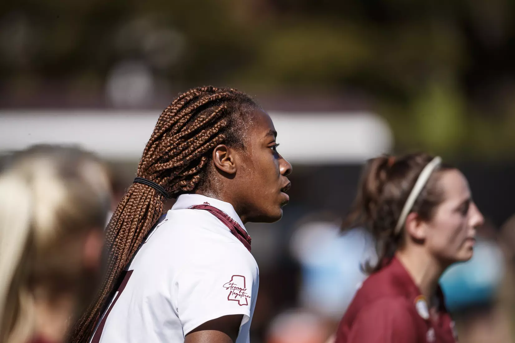 STARKVILLE, MS - March 20, 2021 - The Mississippi State Bulldogs take on Troy at the MSU Soccer Field in Starkville, MS. Photo By Chamberlain Smith