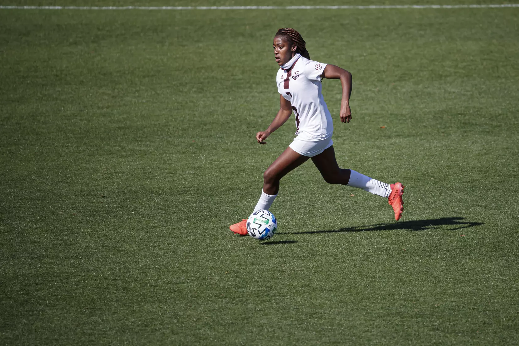 STARKVILLE, MS - March 20, 2021 - The Mississippi State Bulldogs take on Troy at the MSU Soccer Field in Starkville, MS. Photo By Chamberlain Smith
