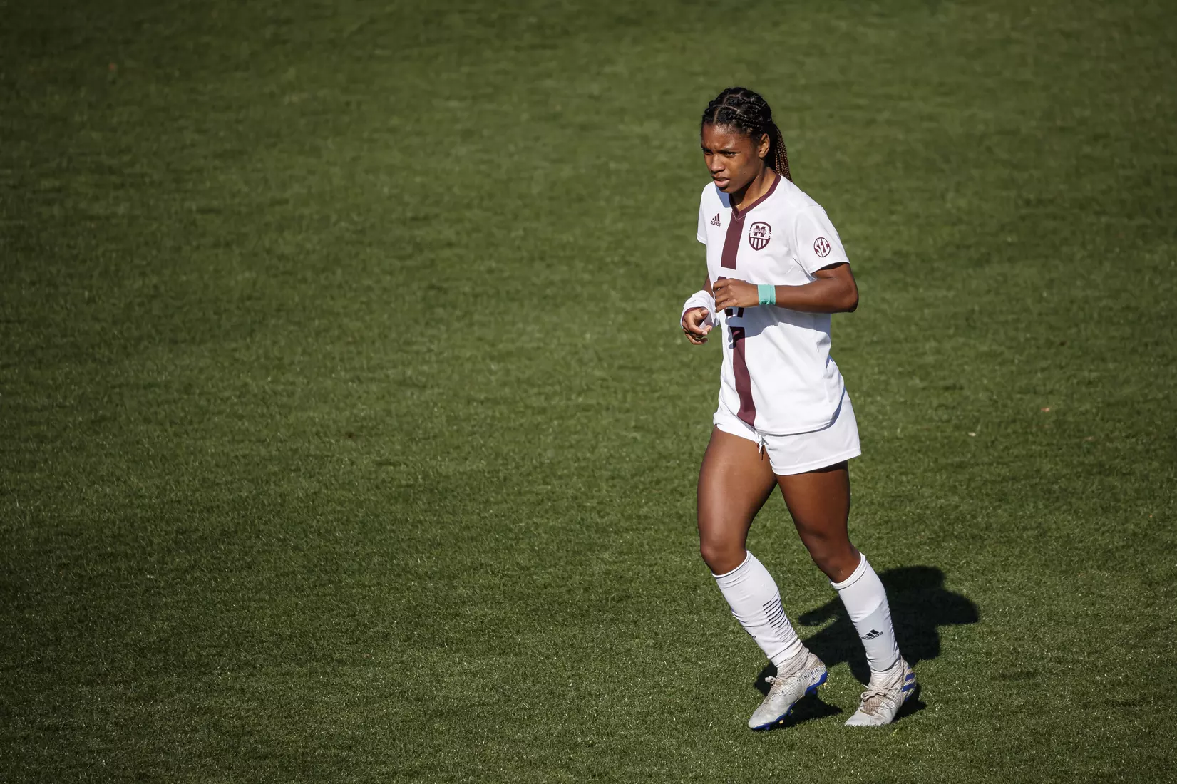 STARKVILLE, MS - March 20, 2021 - The Mississippi State Bulldogs take on Troy at the MSU Soccer Field in Starkville, MS. Photo By Chamberlain Smith