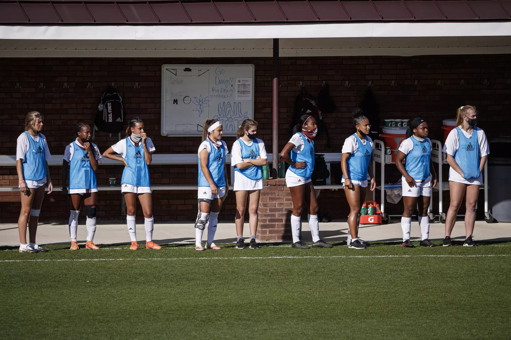 STARKVILLE, MS - March 20, 2021 - The Mississippi State Bulldogs take on Troy at the MSU Soccer Field in Starkville, MS. Photo By Chamberlain Smith