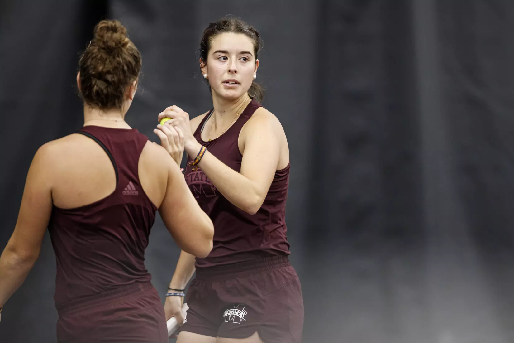 STARKVILLE, MS - March 25, 2021 - Mississippi State's Marta Falceto during the match between the South Carolina Gamecocks and the Mississippi State Bulldogs at the Rula Tennis Pavilion in Starkville, MS. Photo By Austin Perryman