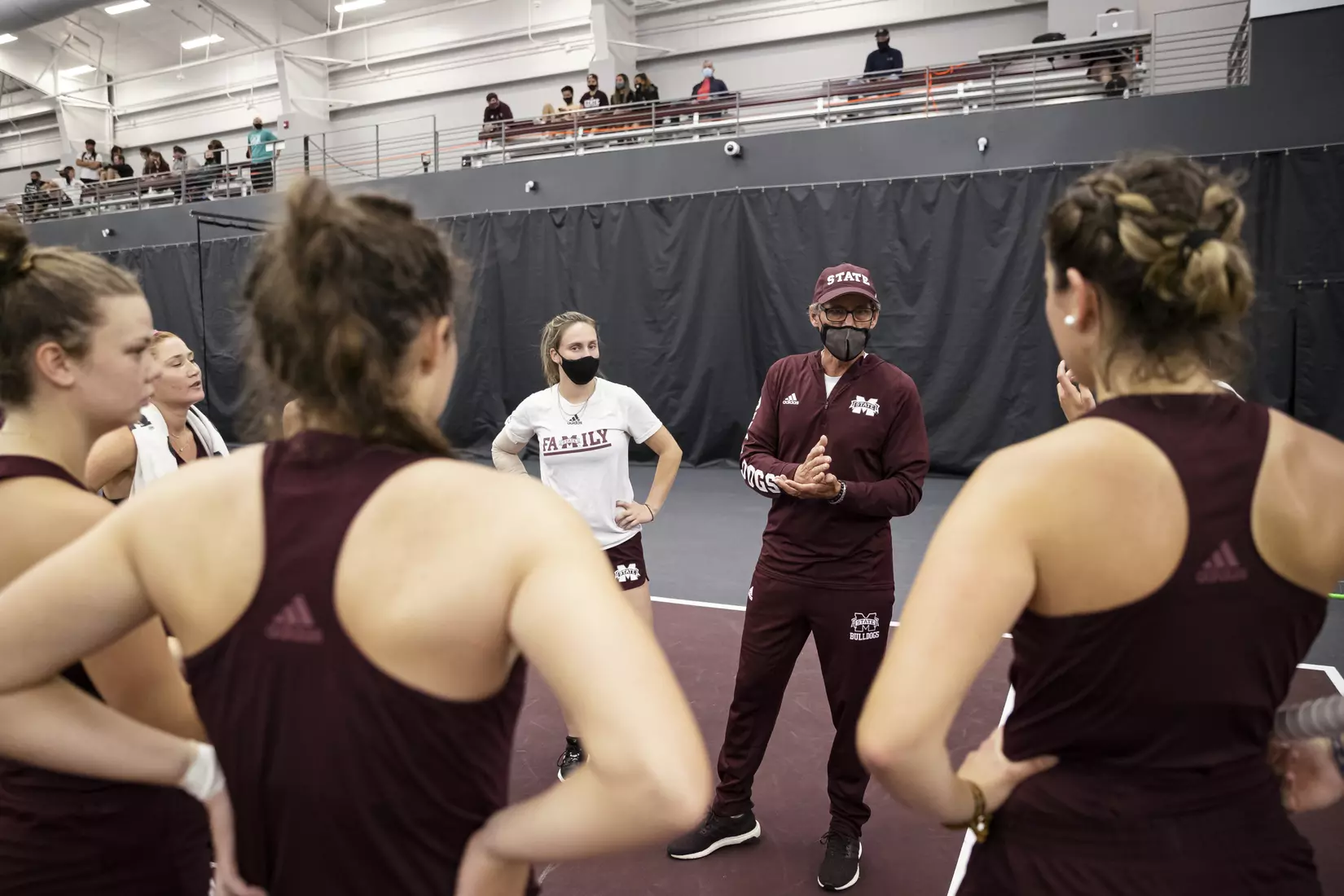 STARKVILLE, MS - March 25, 2021 - Mississippi State Head Coach Daryl Greenan during the match between the South Carolina Gamecocks and the Mississippi State Bulldogs at the Rula Tennis Pavilion in Starkville, MS. Photo By Austin Perryman