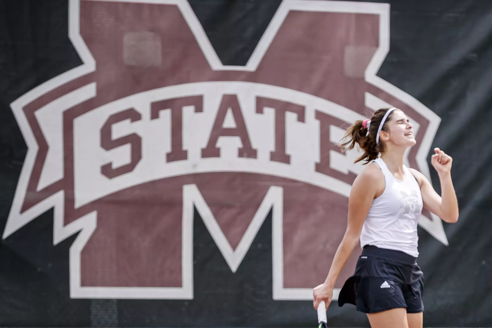 STARKVILLE, MS - MARCH 27, 2021 - Magda Adaloglou before the match between the Florida Gators and the Mississippi State Bulldogs at the AJ Pitts Tennis Centre in Starkville, MS. Photo By Sarah Triplett