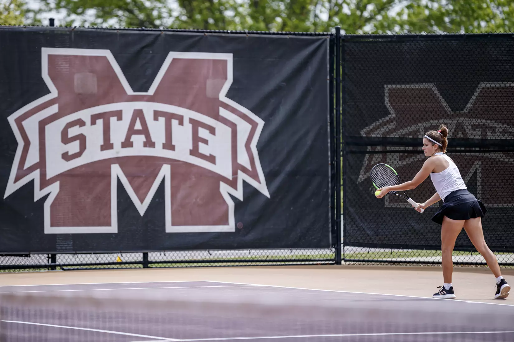 STARKVILLE, MS - MARCH 27, 2021 - Magda Adaloglou before the match between the Florida Gators and the Mississippi State Bulldogs at the AJ Pitts Tennis Centre in Starkville, MS. Photo By Sarah Triplett