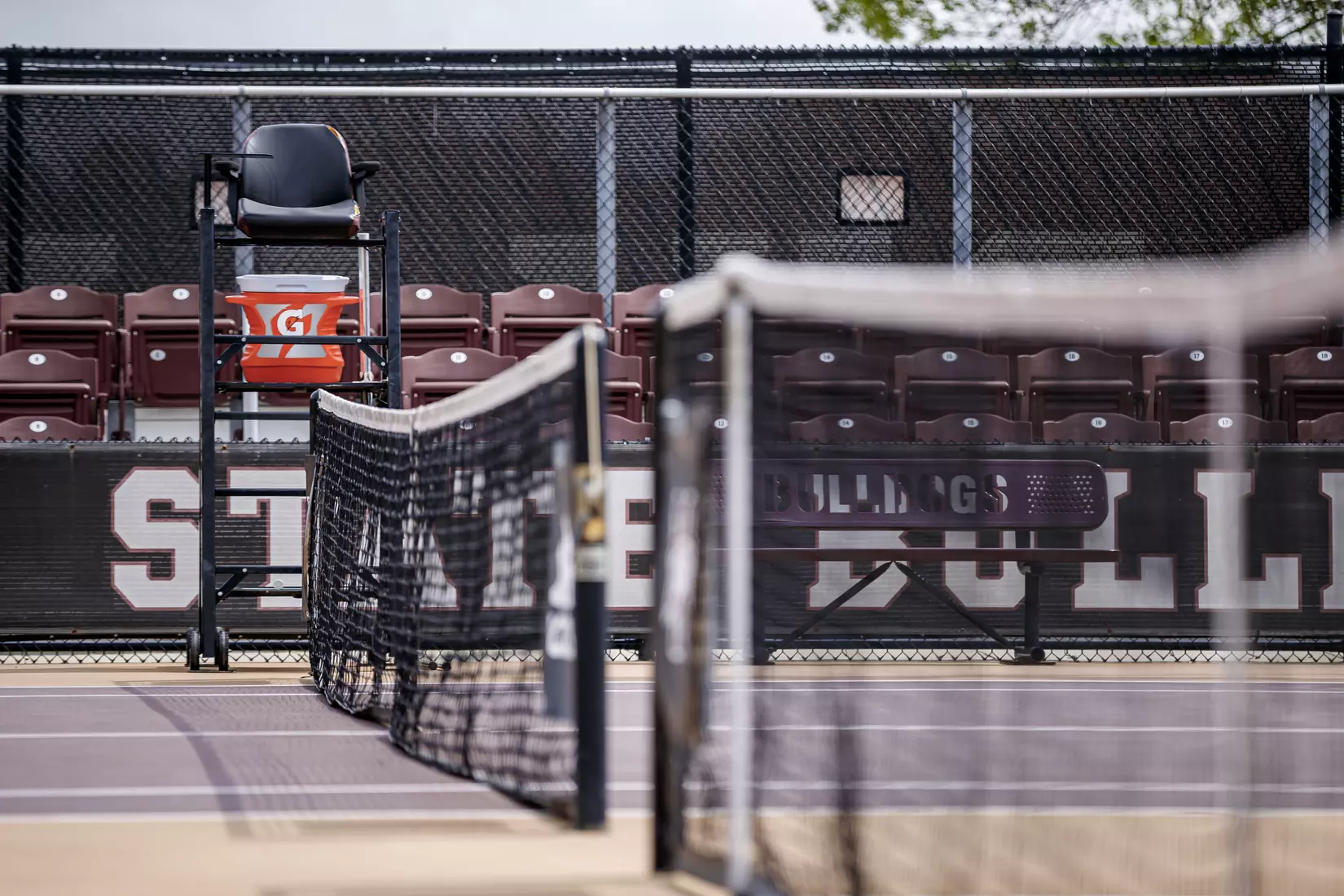 STARKVILLE, MS - MARCH 27, 2021 - A.J. Pitts Tennis Centre before the match between the Florida Gators and the Mississippi State Bulldogs at the AJ Pitts Tennis Centre in Starkville, MS. Photo By Sarah Triplett