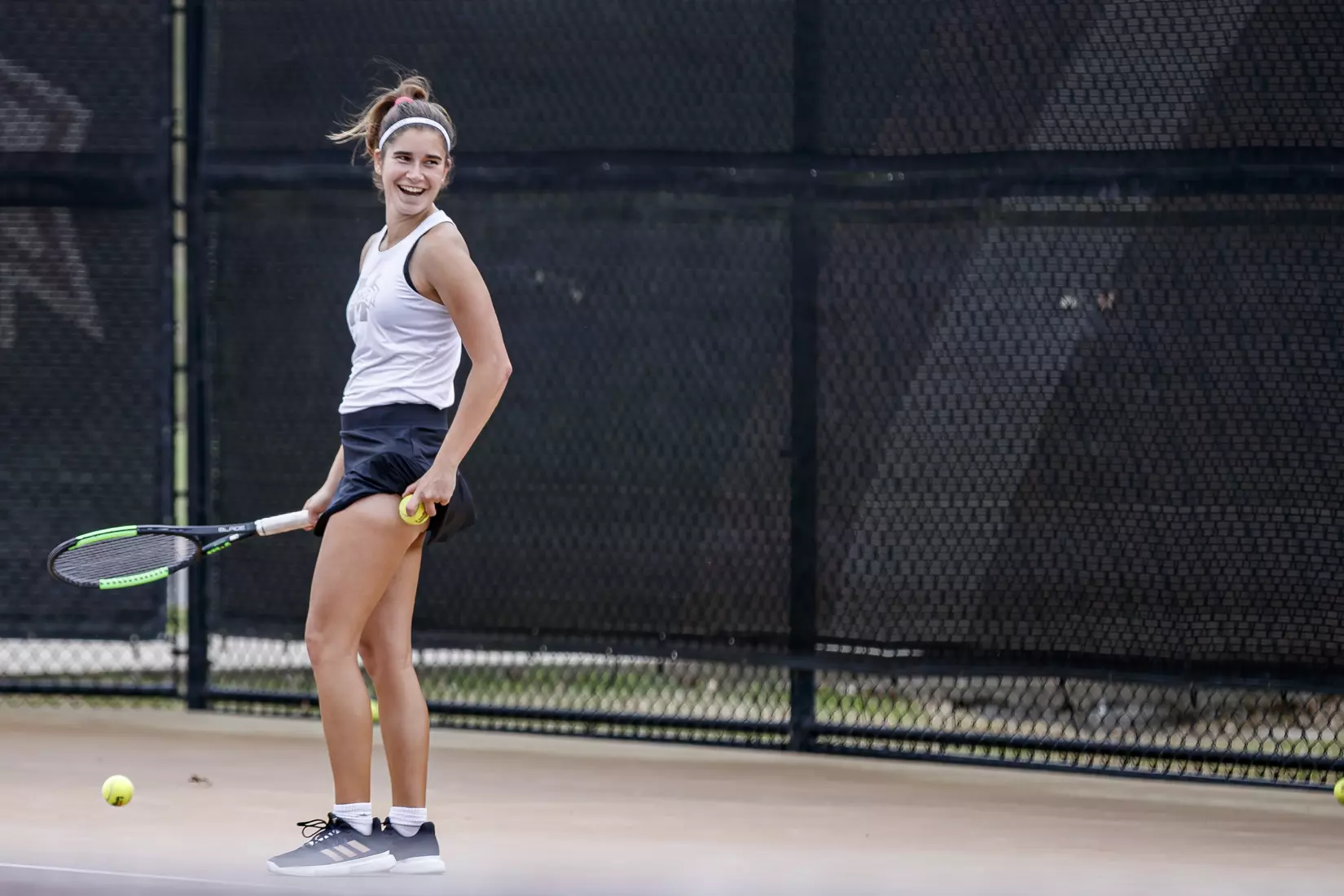 STARKVILLE, MS - MARCH 27, 2021 - Magda Adaloglou before the match between the Florida Gators and the Mississippi State Bulldogs at the AJ Pitts Tennis Centre in Starkville, MS. Photo By Sarah Triplett