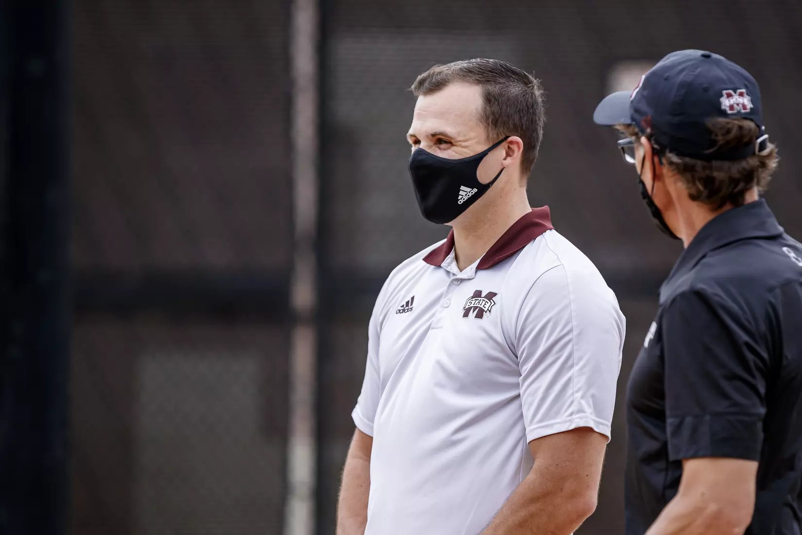STARKVILLE, MS - MARCH 27, 2021 - Head Coach Daryl Greenan before the match between the Florida Gators and the Mississippi State Bulldogs at the AJ Pitts Tennis Centre in Starkville, MS. Photo By Sarah Triplett