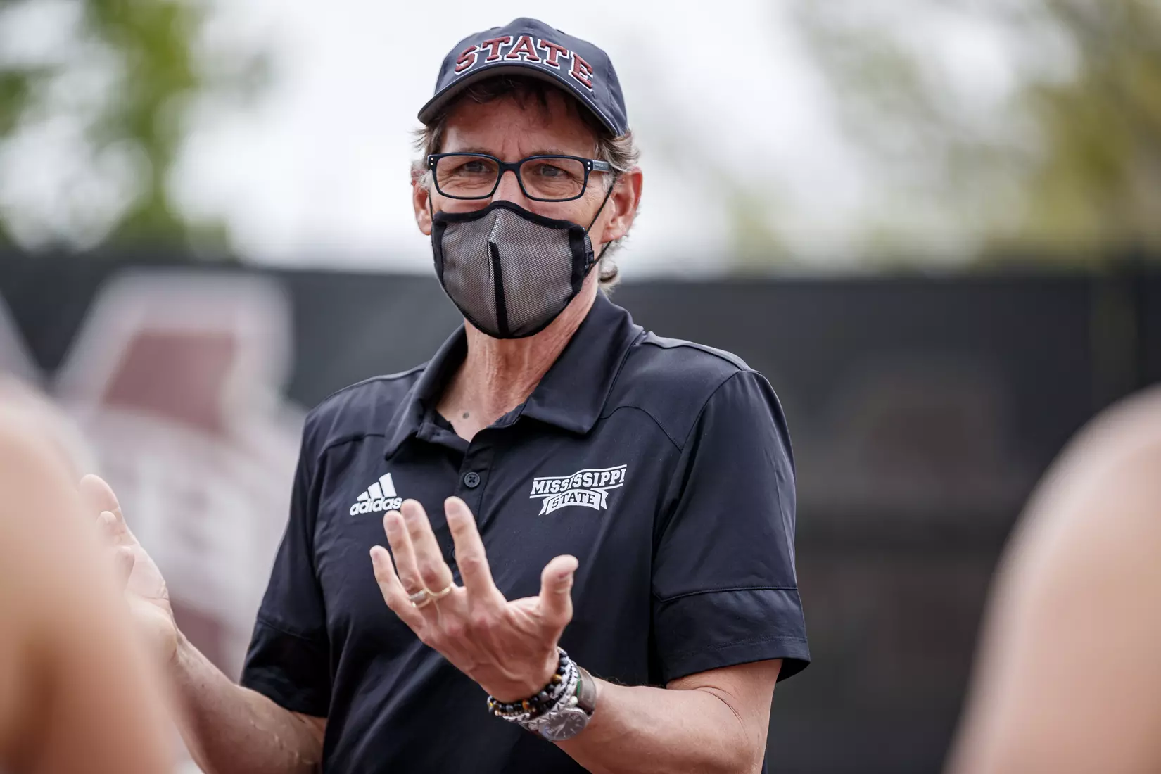 STARKVILLE, MS - MARCH 27, 2021 - Head Coach Daryl Greenan before the match between the Florida Gators and the Mississippi State Bulldogs at the AJ Pitts Tennis Centre in Starkville, MS. Photo By Sarah Triplett