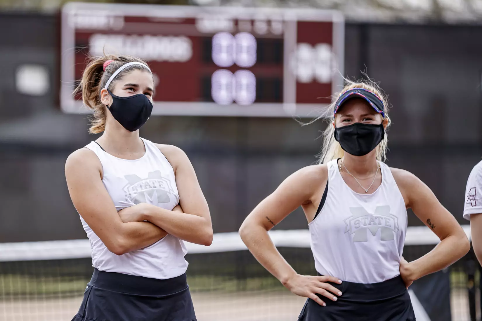 STARKVILLE, MS - MARCH 27, 2021 - Magda Adaloglou before the match between the Florida Gators and the Mississippi State Bulldogs at the AJ Pitts Tennis Centre in Starkville, MS. Photo By Sarah Triplett