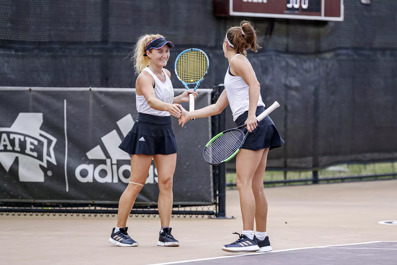 STARKVILLE, MS - MARCH 27, 2021 - Tamara Racine during the match between the Florida Gators and the Mississippi State Bulldogs at the AJ Pitts Tennis Centre in Starkville, MS. Photo By Sarah Triplett