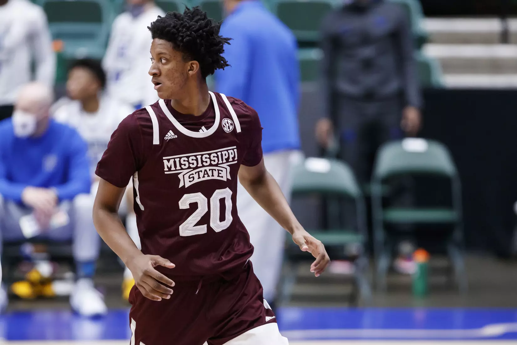 FRISCO, TX - March 28, 2021 - During the NIT Championship Game between the Mississippi State Bulldogs and the Memphis Tigers at Comerica Center in Frisco, TX. Photo By Chamberlain Smith