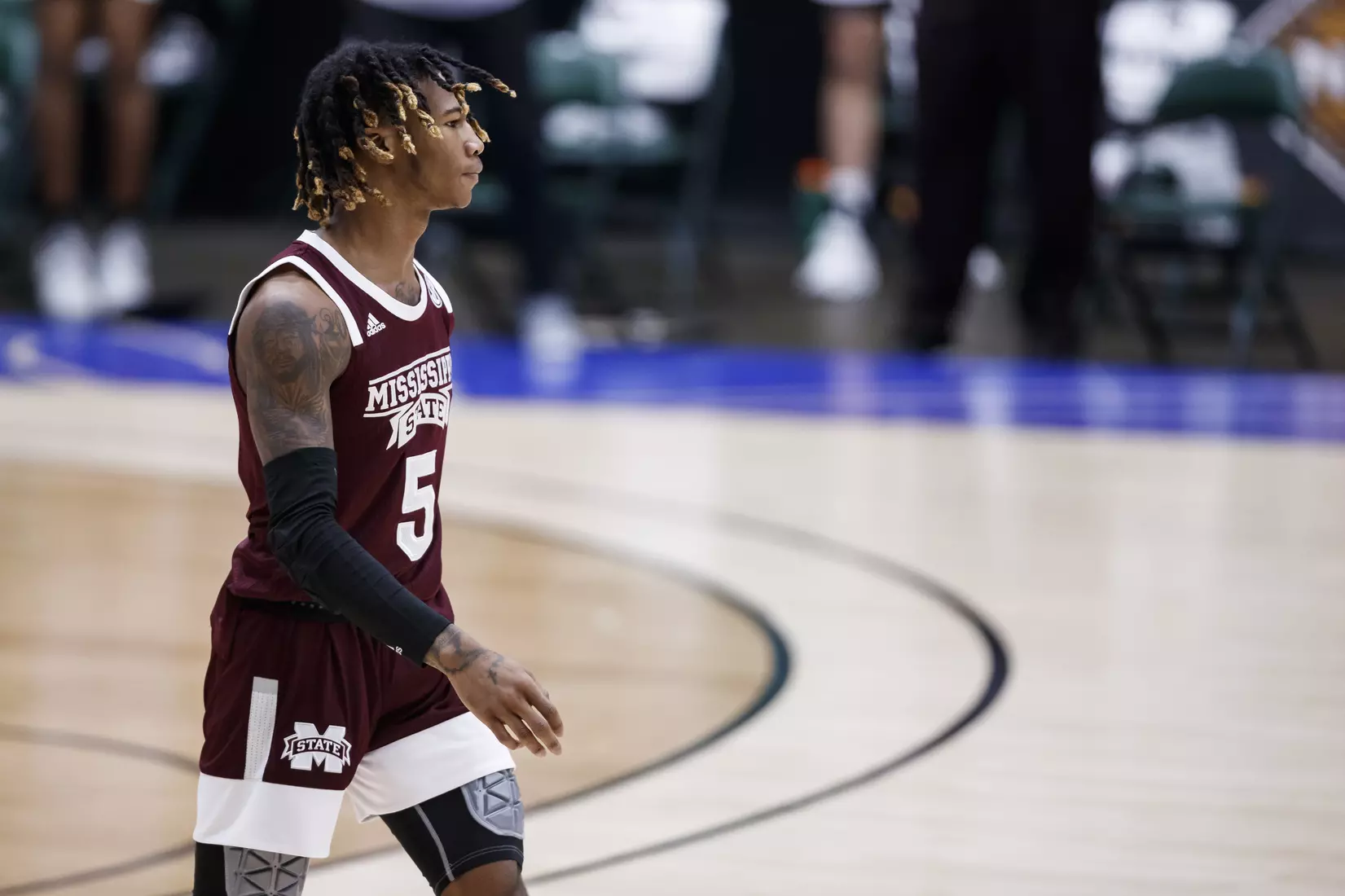FRISCO, TX - March 28, 2021 - During the NIT Championship Game between the Mississippi State Bulldogs and the Memphis Tigers at Comerica Center in Frisco, TX. Photo By Chamberlain Smith