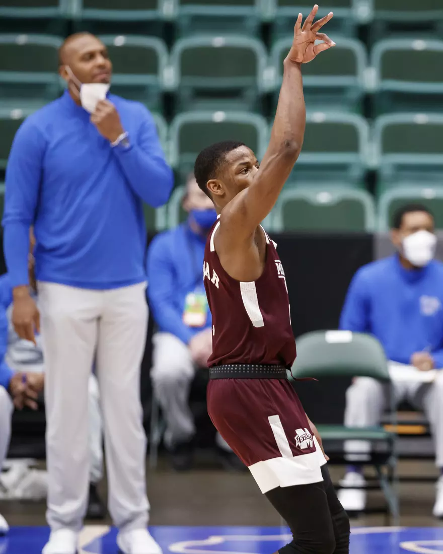 FRISCO, TX - March 28, 2021 - During the NIT Championship Game between the Mississippi State Bulldogs and the Memphis Tigers at Comerica Center in Frisco, TX. Photo By Chamberlain Smith