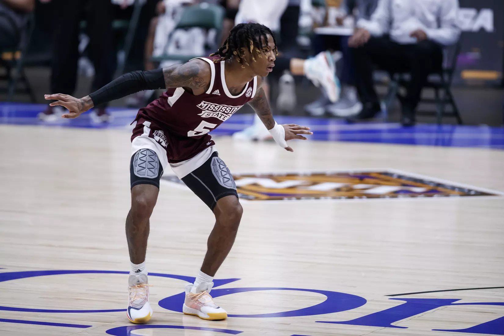 FRISCO, TX - March 28, 2021 - During the NIT Championship Game between the Mississippi State Bulldogs and the Memphis Tigers at Comerica Center in Frisco, TX. Photo By Chamberlain Smith