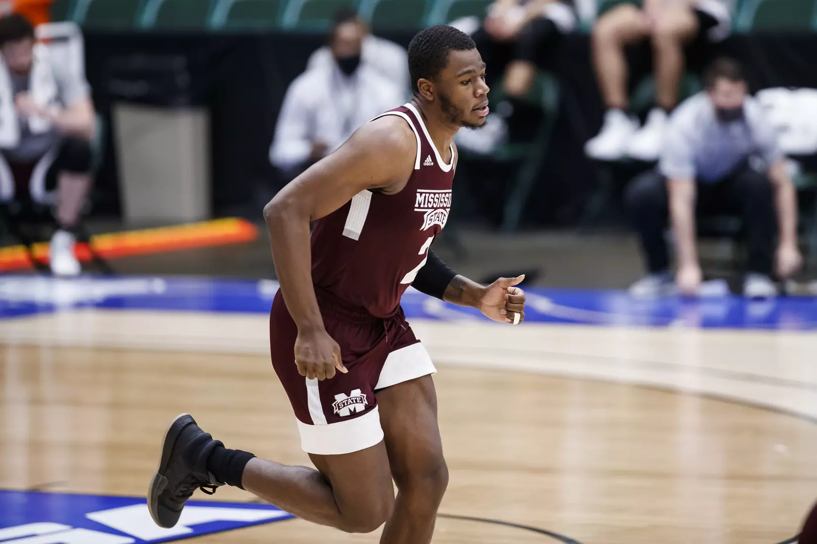 FRISCO, TX - March 28, 2021 - During the NIT Championship Game between the Mississippi State Bulldogs and the Memphis Tigers at Comerica Center in Frisco, TX. Photo By Chamberlain Smith