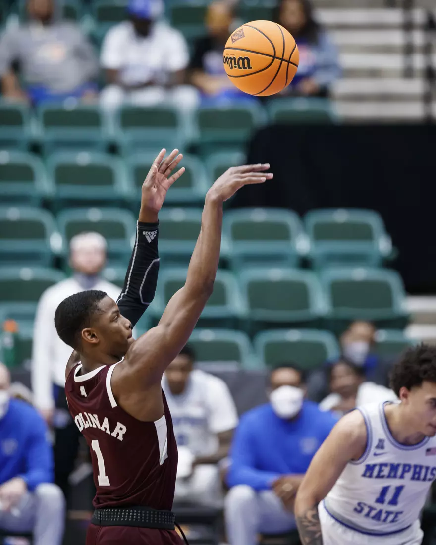 FRISCO, TX - March 28, 2021 - During the NIT Championship Game between the Mississippi State Bulldogs and the Memphis Tigers at Comerica Center in Frisco, TX. Photo By Chamberlain Smith