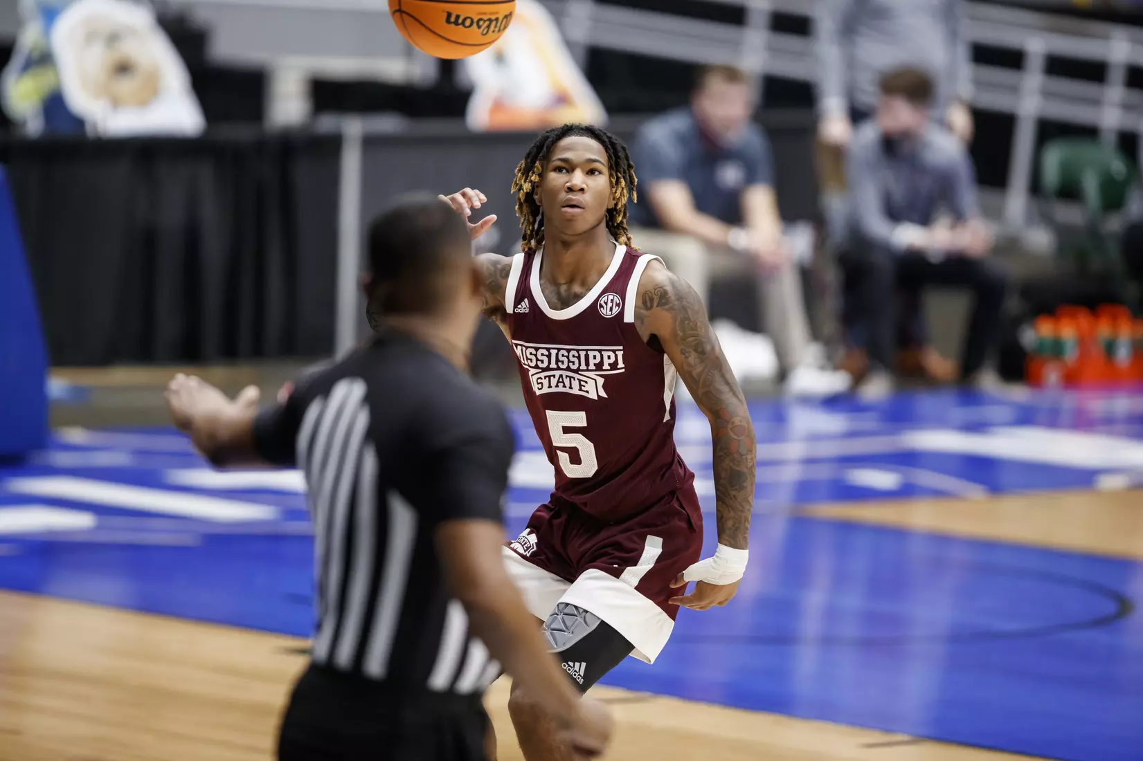FRISCO, TX - March 28, 2021 - During the NIT Championship Game between the Mississippi State Bulldogs and the Memphis Tigers at Comerica Center in Frisco, TX. Photo By Chamberlain Smith