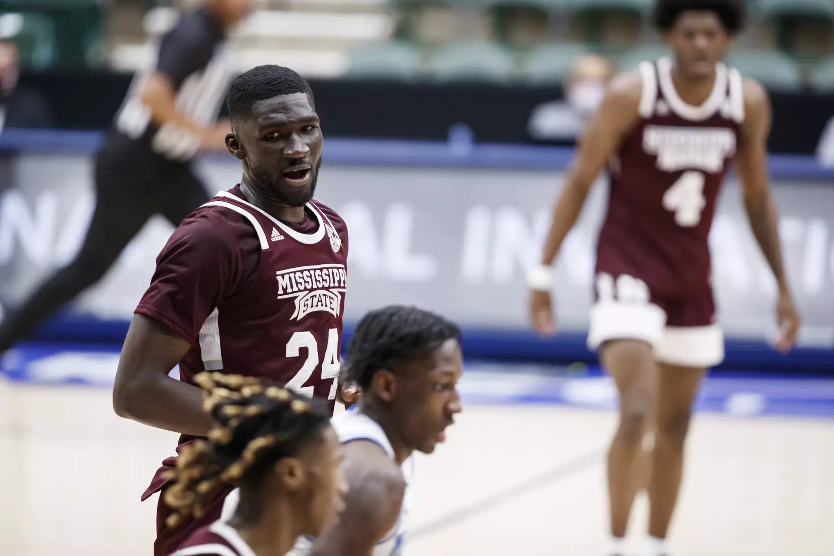 FRISCO, TX - March 28, 2021 - During the NIT Championship Game between the Mississippi State Bulldogs and the Memphis Tigers at Comerica Center in Frisco, TX. Photo By Chamberlain Smith