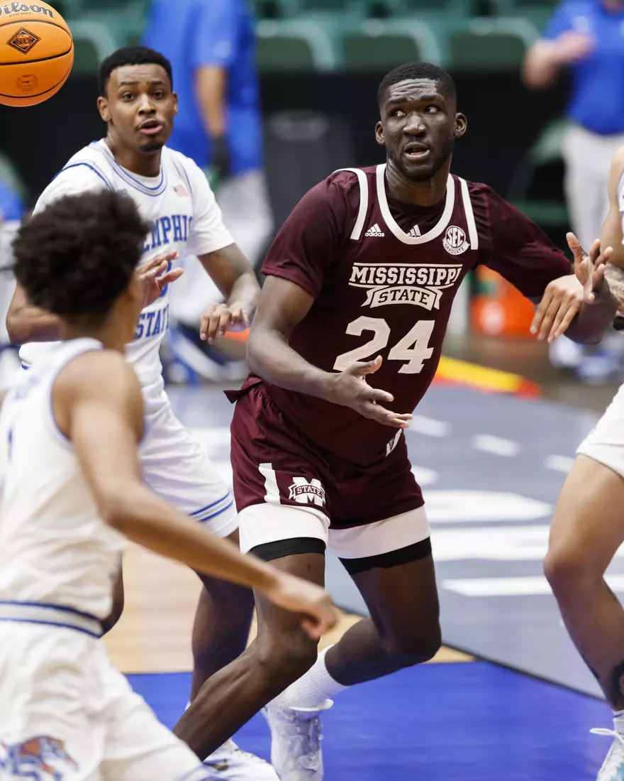 FRISCO, TX - March 28, 2021 - During the NIT Championship Game between the Mississippi State Bulldogs and the Memphis Tigers at Comerica Center in Frisco, TX. Photo By Chamberlain Smith