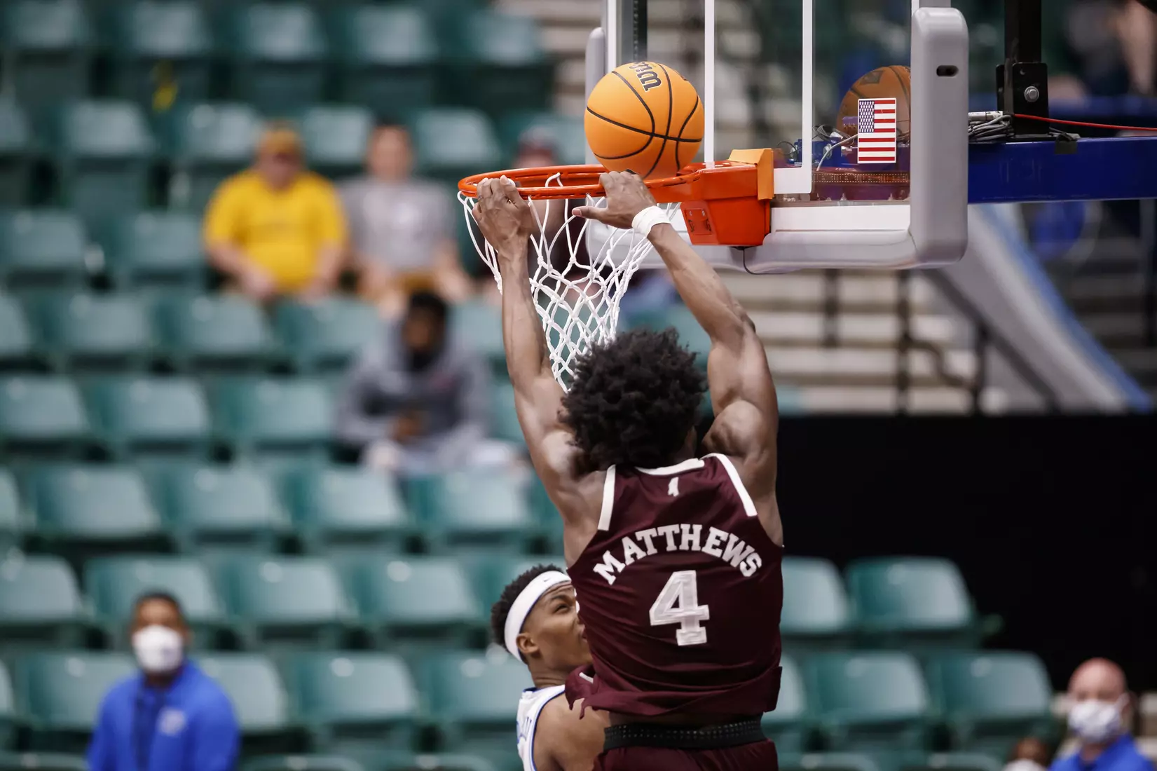 FRISCO, TX - March 28, 2021 - During the NIT Championship Game between the Mississippi State Bulldogs and the Memphis Tigers at Comerica Center in Frisco, TX. Photo By Chamberlain Smith