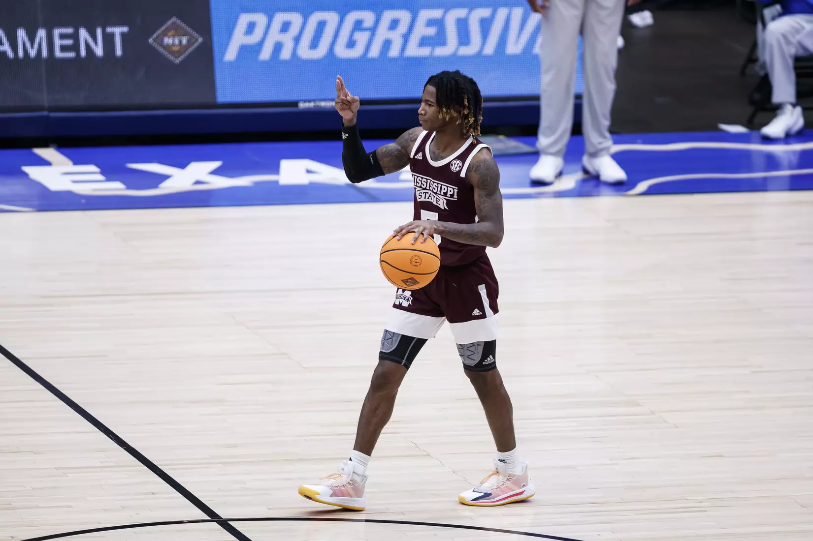 FRISCO, TX - March 28, 2021 - During the NIT Championship Game between the Mississippi State Bulldogs and the Memphis Tigers at Comerica Center in Frisco, TX. Photo By Chamberlain Smith