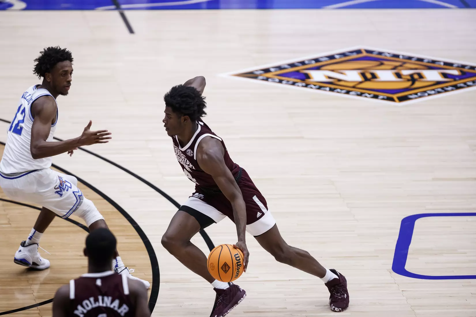 FRISCO, TX - March 28, 2021 - During the NIT Championship Game between the Mississippi State Bulldogs and the Memphis Tigers at Comerica Center in Frisco, TX. Photo By Chamberlain Smith