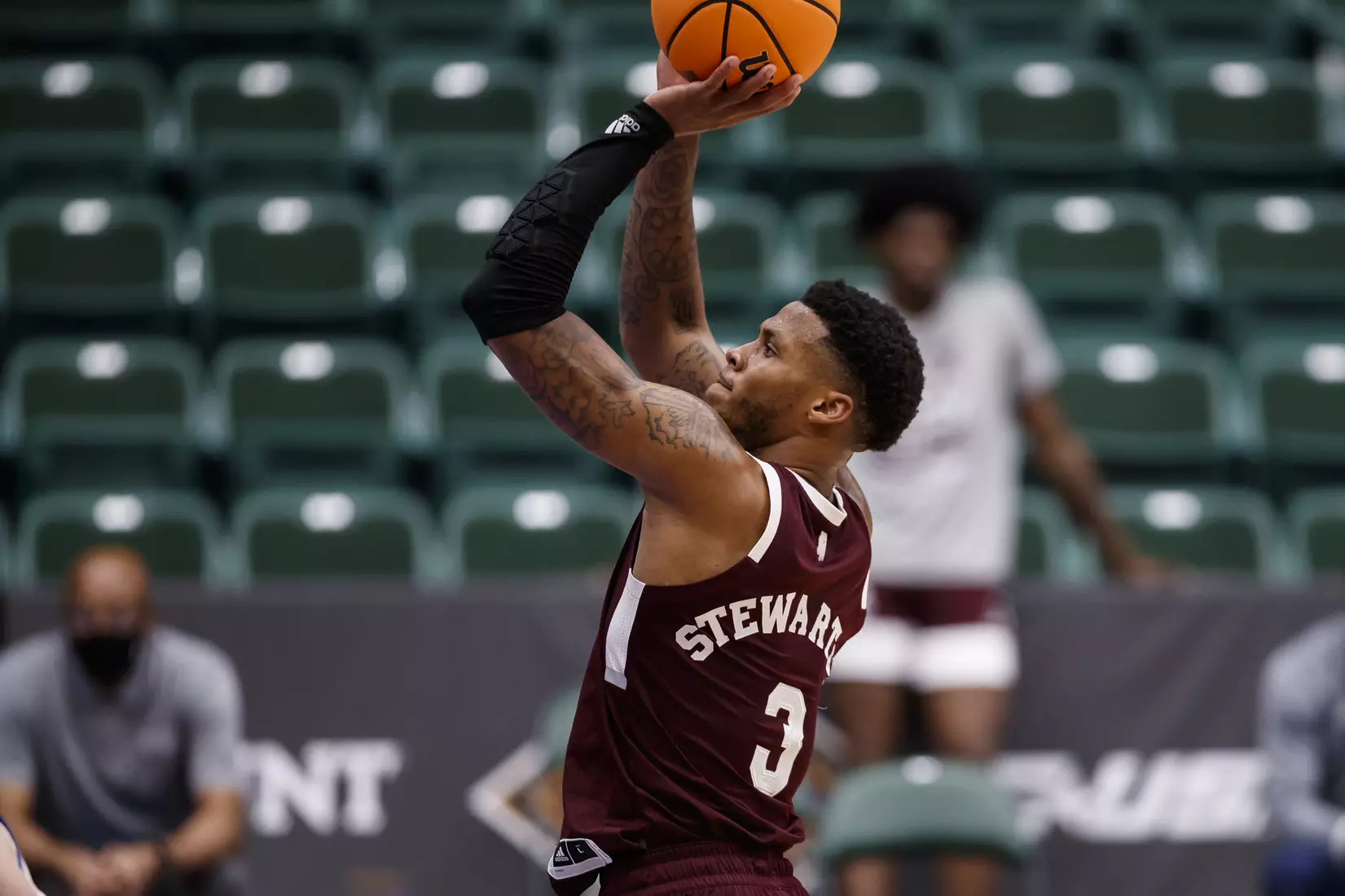 FRISCO, TX - March 28, 2021 - During the NIT Championship Game between the Mississippi State Bulldogs and the Memphis Tigers at Comerica Center in Frisco, TX. Photo By Chamberlain Smith