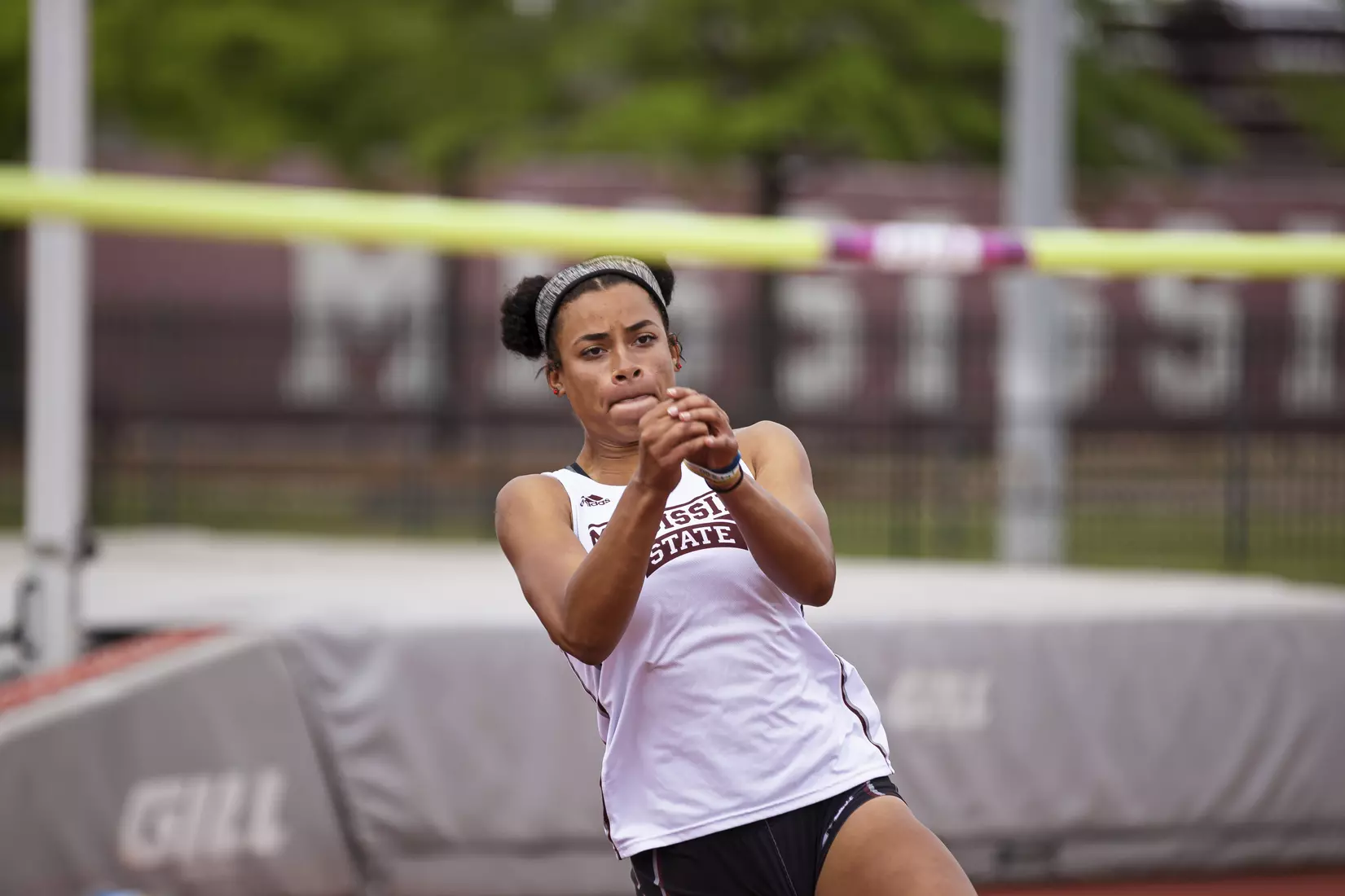STARKVILLE, MS - April 30, 2021 - The Mississippi State Bulldogs compete in the Maroon and White Invite at the Mike Sanders Track Complex in Starkville, MS. Photo By Chamberlain Smith