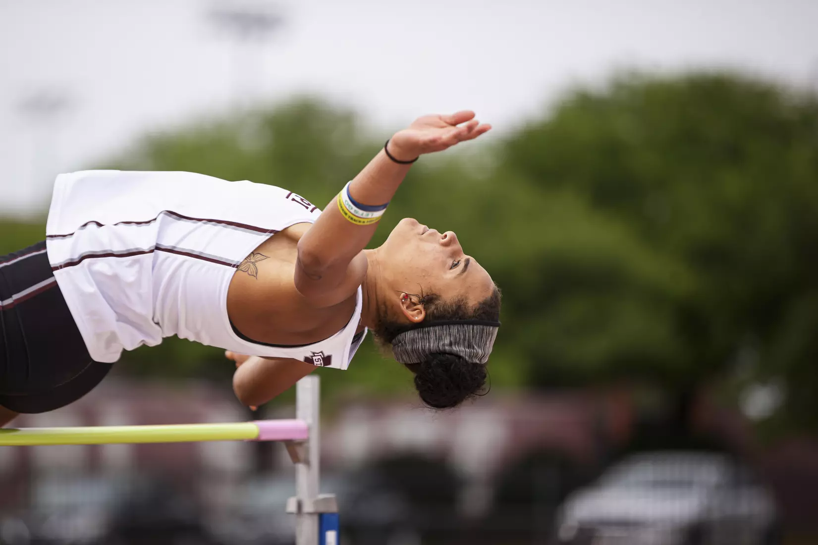 STARKVILLE, MS - April 30, 2021 - The Mississippi State Bulldogs compete in the Maroon and White Invite at the Mike Sanders Track Complex in Starkville, MS. Photo By Chamberlain Smith