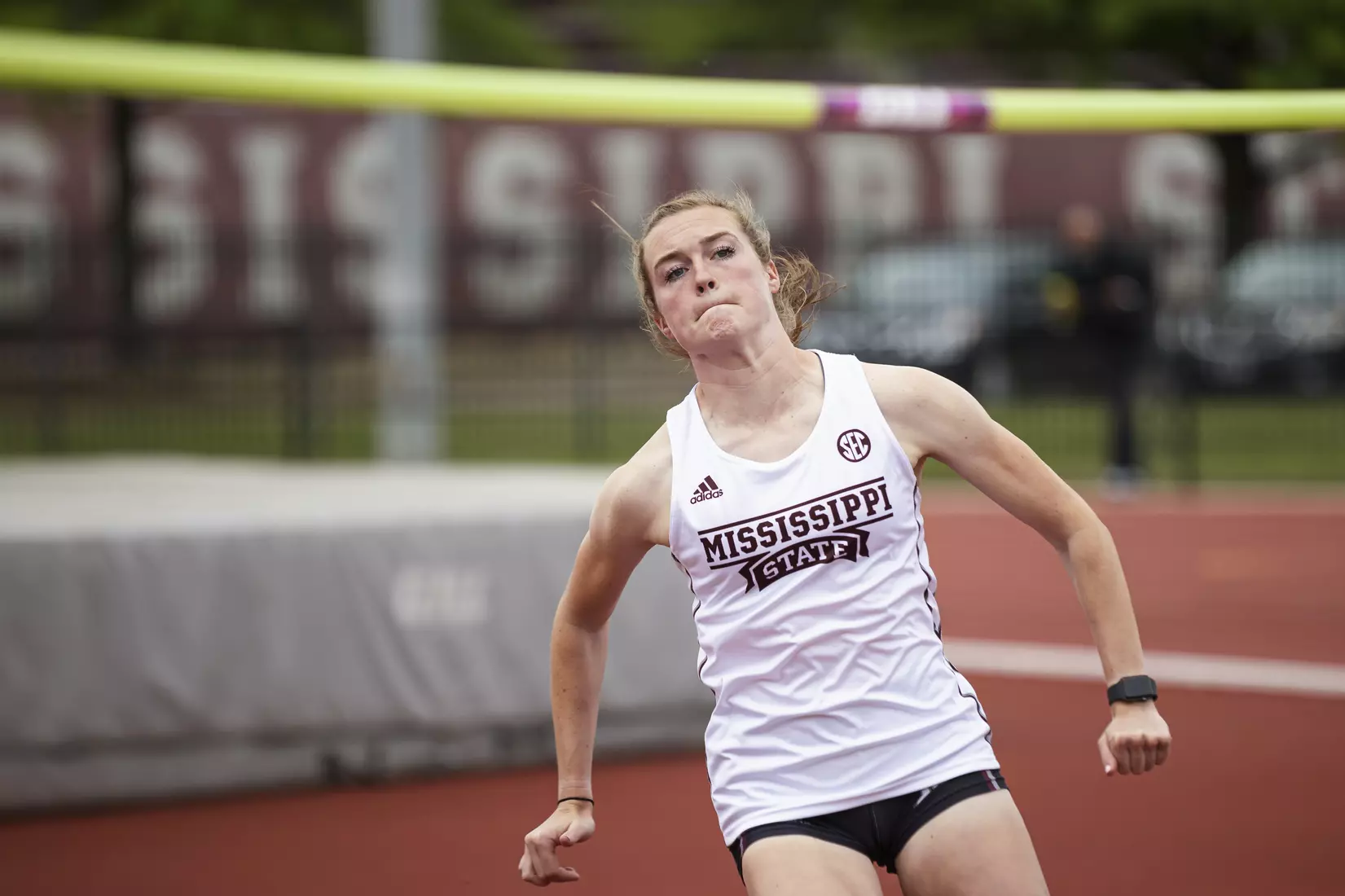 STARKVILLE, MS - April 30, 2021 - The Mississippi State Bulldogs compete in the Maroon and White Invite at the Mike Sanders Track Complex in Starkville, MS. Photo By Chamberlain Smith